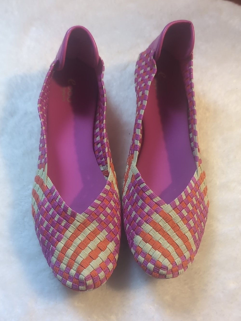 Easyspirit e360 Pink Woven Flats  Comfortable Slip-On Women's Shoes Size 9.5